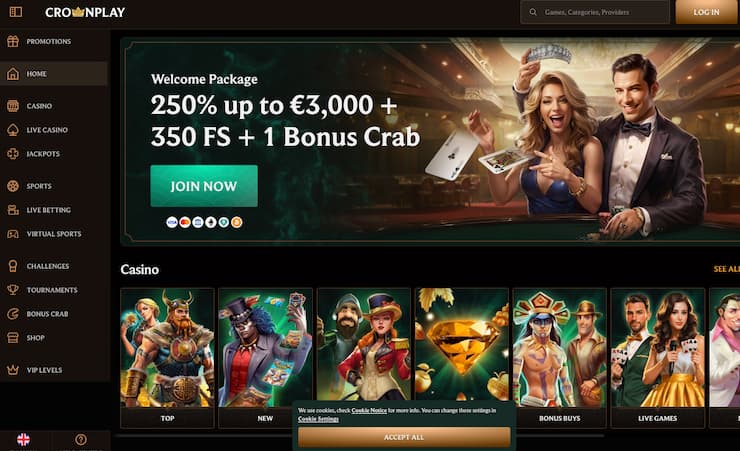 A view of the interface on Crownplay, one of the best Australia online casinos.